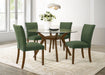 Paxton Round 48-inch Glass Top Wood Dining Table Brown