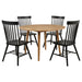 Andrews 5-piece Round Dining Table Set Light Ash and Black