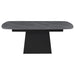 Potero 73-inch Faux Marble Extension Leaf Dining Table Black