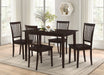 Gomez 5-piece Rectangular Dining Table Set Cappuccino