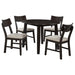 Catley 5-piece Round Drop Leaf Dining Table Set Dark Coffee
