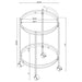 Chrissy Round Glass Shelf Metal Bar Cart Chrome