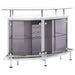 Gideon Curved Glass Top Home Bar Cabinet White High Gloss