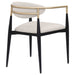 Bradbury Fabric Upholstered Dining Arm Chair Beige (Set of 2)