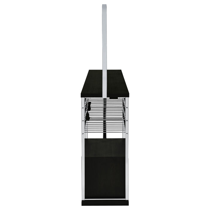 Risley 2-door Circular LED Wine Cabinet Dark Charcoal