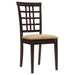 Kelso Lattice Back Dining Side Chair Cappuccino (Set of 2)