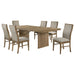 Adina 7-piece Extension Dining Set Distressed Light Brown