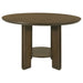 Ottowa 47-inch Round Wood Dining Table with Shelf Brown