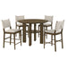 Ottowa 5-piece Round Counter Height Dining Room Set Brown