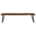 Neve Live Edge Wood Dining Bench Hairpin Legs Grey Sheesham