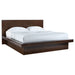 Jessica Wood Eastern King LED Panel Bed Cappuccino