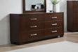 Jessica 6-drawer Dresser Cappuccino