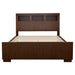 Jessica Wood Queen LED Storage Bookcase Bed Cappuccino