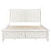 Sandy Beach Wood Eastern King Storage Panel Bed Cream White