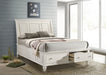 Sandy Beach Wood Queen Storage Panel Bed Cream White
