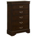 Louis Philippe 5-piece Eastern King Bedroom Set Cappuccino