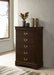 Louis Philippe 5-drawer Bedroom Chest Cappuccino
