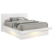 Jessica Wood Eastern King LED Panel Bed Snow White