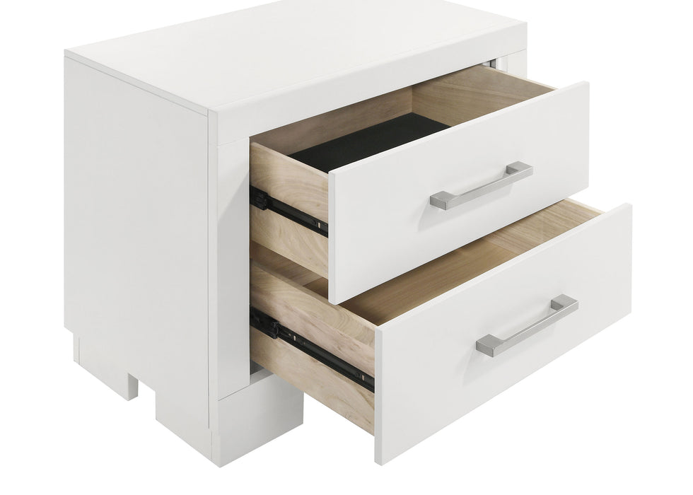 Jessica 5-piece Eastern King LED Bedroom Set Snow White