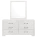 Jessica 6-drawer Dresser with Mirror Snow White