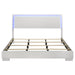 Felicity Wood Eastern King LED Panel Bed White High Gloss