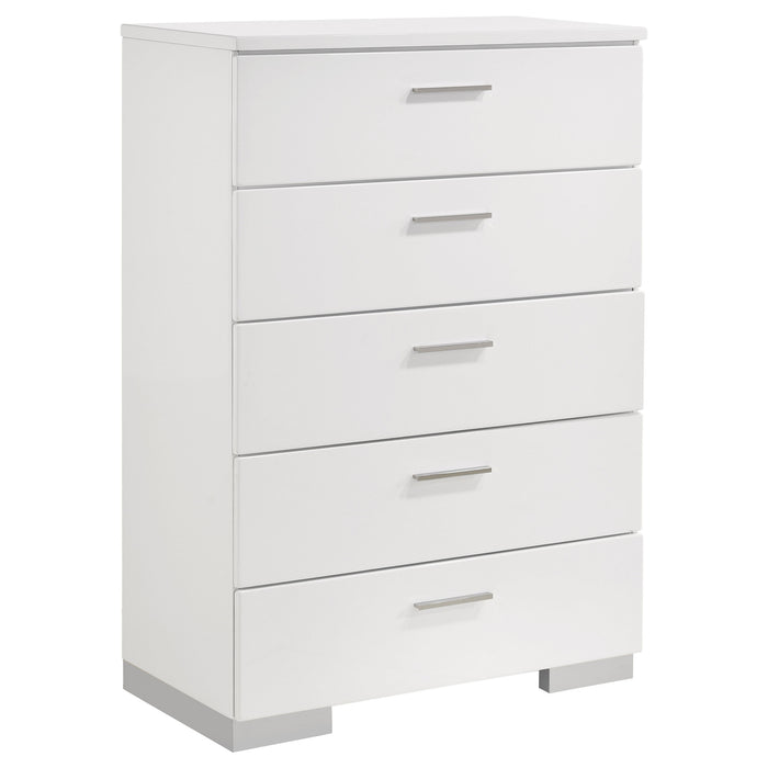 Felicity 5-piece Eastern King Platform Bedroom Set White