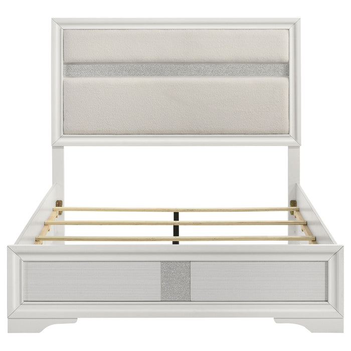 Miranda 54-inch Upholstered Queen Panel Bed White
