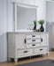 Franco 5-drawer Dresser with Mirror Distressed White