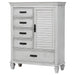 Franco 5-drawer Door Chest Distressed White