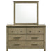 Hazlewood 6-drawer Bedroom Dresser with Mirror Vineyard Oak
