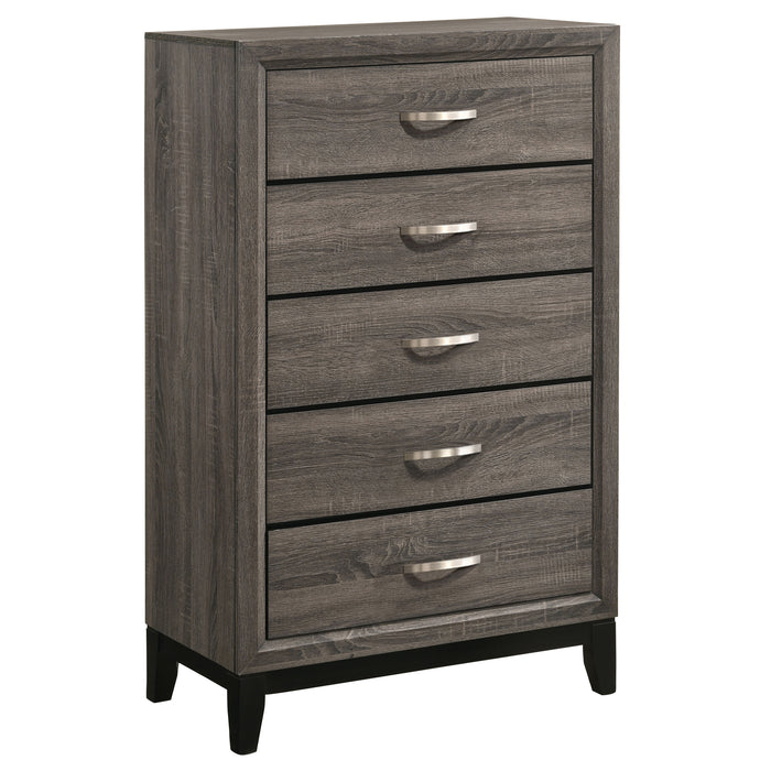 Watson Five-piece Full Bedroom Set Grey Oak