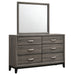 Watson 6-drawer Dresser with Mirror Grey Oak