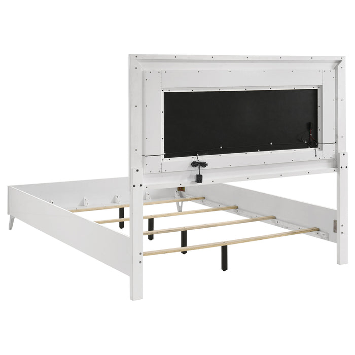 Cassia 4-piece Queen LED Bedroom Set White High Gloss