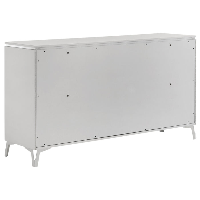 Cassia 5-piece Queen LED Bedroom Set White High Gloss