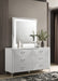 Cassia 6-drawer Dresser Cabinet with Mirror White High Gloss