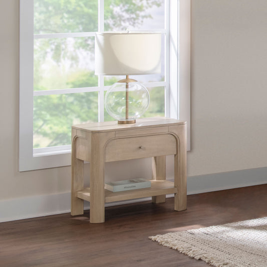 Solano 1-drawer Nightstand Bedside Table Weathered Mango