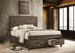 Woodmont Wood Queen Storage Panel Bed Rustic Golden Brown