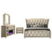 Lorient 4-piece Eastern King Bedroom Set Ivory and Camel