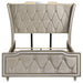 Lorient Queen LED Upholstered Wingback Bed Ivory and Camel