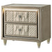 Lorient 2-drawer LED Nightstand with USB Ivory and Camel