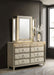 Lorient 8-drawer LED Dresser with Mirror Ivory and Camel