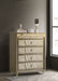Lorient 5-drawer LED Chest of Drawers Ivory and Camel
