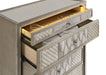Lorient 5-drawer LED Chest of Drawers Ivory and Camel