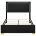 Marceline Wood Full LED Panel Bed Black