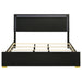 Marceline Wood Eastern King LED Panel Bed Black