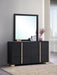 Marceline 6-drawer Dresser with Mirror Black