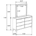 Henderson 6-drawer Bedroom Dresser with Mirror Medium Oak
