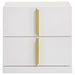 Ines 2-drawer Nightstand Bedside Table White High Gloss