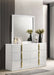 Ines 6-drawer Bedroom Dresser with Mirror White High Gloss