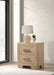 Arielle 2-drawer Bedroom Nightstand with Casters Light Oak